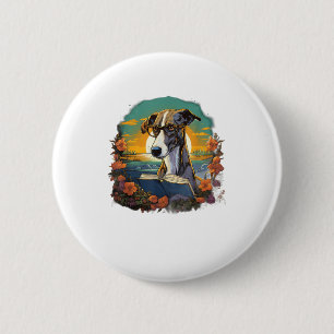 Badge Rond 5 Cm Extérieur Greyhound Chig livre de lecture