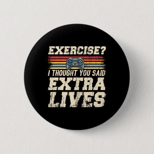 Badge Rond 5 Cm Extra Lives Funky Video Game Contrôleur Retro Jeu