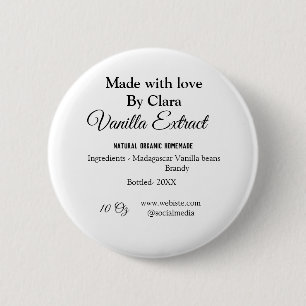 Badge Rond 5 Cm Extrait de vanille fait maison ajouter les ingrédi