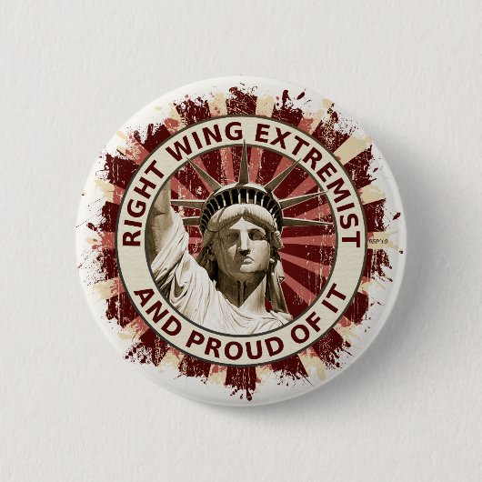 Badge Rond 5 Cm Extrémiste de droite (Devant)