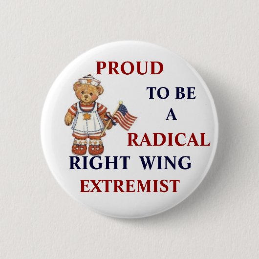 Badge Rond 5 Cm Extrémiste radical fier de droite (Devant)