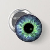 Badge Rond 5 Cm Eyeball Blue Green Cadeau Jolie (Devant & derrière)