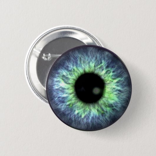 Badge Rond 5 Cm Eyeball Blue Green Cadeau Jolie (Devant & derrière)