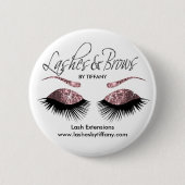 Badge Rond 5 Cm Eyelashes et Brows - Dusty Rose (Devant)