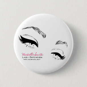 Badge Rond 5 Cm Eyelashes sourcils sourds Maquillage permanent Art