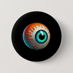 Badge Rond 5 Cm Eyell humain mince Déplaisant Halloween Funny Lazy