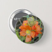 Badge Rond 5 Cm F40 Fleurs sauvages orange Mallow (Devant & derrière)