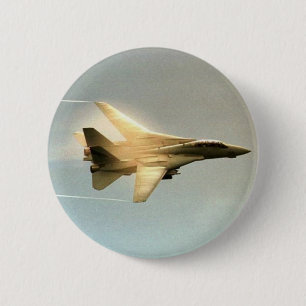 BADGE ROND 5 CM F-14 TOMCAT AVEC DE LA VAPEUR