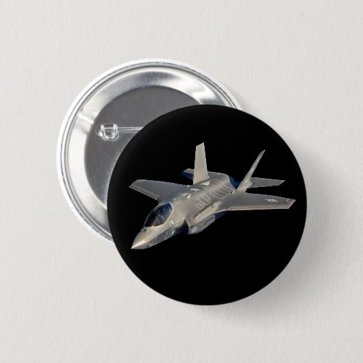 Badge Rond 5 Cm F-35 Lightning II Panther Jet Fighter (Devant & derrière)
