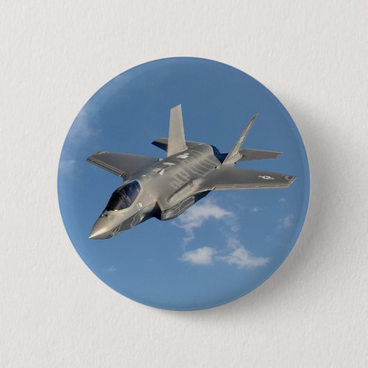 Badge Rond 5 Cm F-35 Lightning II Panther Jet Fighter dans le ciel (Devant)