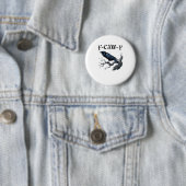 Badge Rond 5 Cm F-Caw-F Funny Bird Crow (En situation)