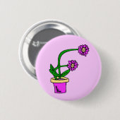 Badge Rond 5 Cm F- Monogramme Fleur Bouton (Devant & derrière)