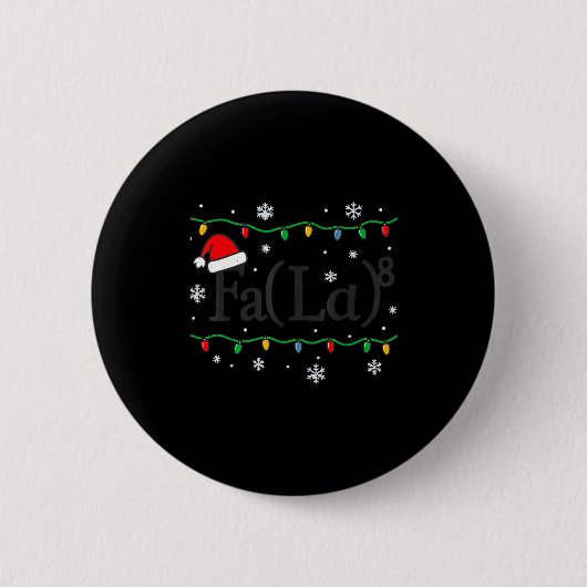 Badge Rond 5 Cm Fa (la) 8 Funny Math Teacher Christmas Ugly Sweate (Devant)