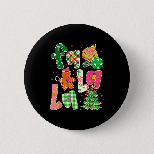 Badge Rond 5 Cm Fa La La Coquette Christmas Gingerbread Tree  (Devant)