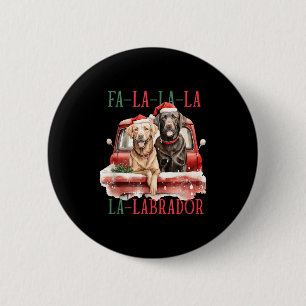 Badge Rond 5 Cm Fa La La Labrador Noël drôle
