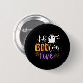 Badge Rond 5 Cm Fab Boo Lous 5 ans Ghost Boo Halloween 5th Bi (Devant & derrière)