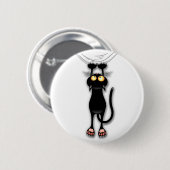 Badge Rond 5 Cm Fabric de Cat funny (Devant & derrière)