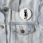 Badge Rond 5 Cm Fabric de Cat funny (En situation)
