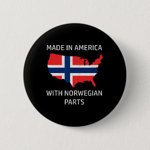Badge Rond 5 Cm Fabriqué en Amérique avec des pièces norvégiennes 