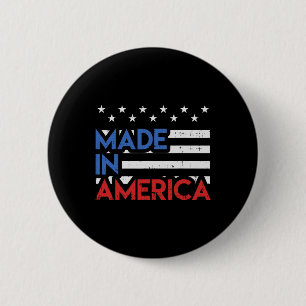 Badge Rond 5 Cm Fabriqué En Amérique Fierté Cute Né Aux Etats-Unis