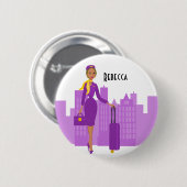 Badge Rond 5 Cm Fabuleux agent de bord (Devant & derrière)