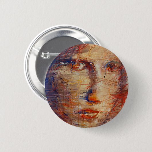 Badge Rond 5 Cm Face Abstraite (Devant & derrière)