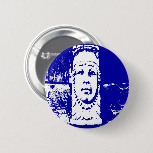 Badge Rond 5 Cm Face bleue et blanche