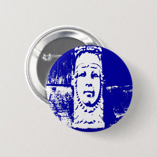 Badge Rond 5 Cm Face bleue et blanche