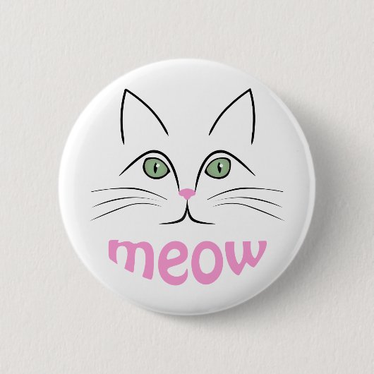 Badge Rond 5 Cm Face de chat (Devant)