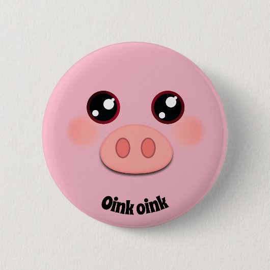 Badge Rond 5 Cm Face de porc mignonne (Devant)