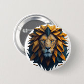 Badge Rond 5 Cm Face du bord : Lion Tee géométrique (Devant & derrière)