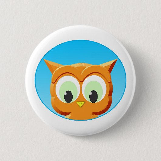 Badge Rond 5 Cm Face D'Une Petite Chouette (Devant)