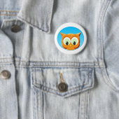 Badge Rond 5 Cm Face D'Une Petite Chouette (En situation)