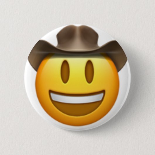 Badge Rond 5 Cm Face émoticône cowboy (Devant)