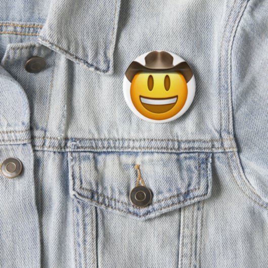 Badge Rond 5 Cm Face émoticône cowboy (En situation)
