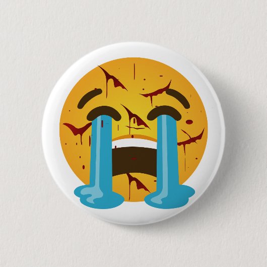 Badge Rond 5 Cm Face en pleurs - Sobbing, tristes larmes, pleurer (Devant)
