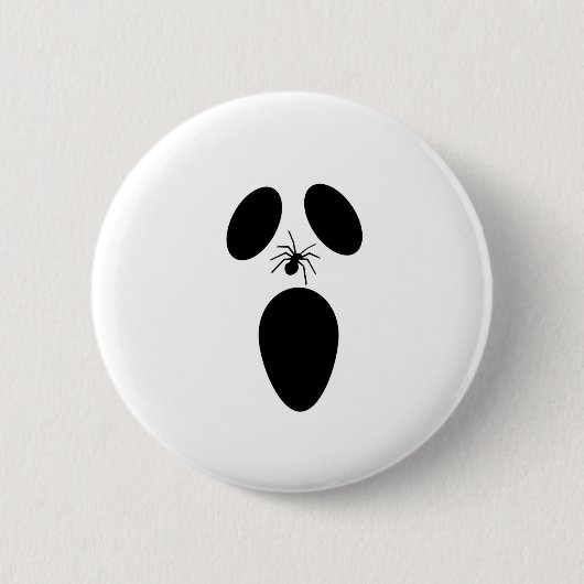 Badge Rond 5 Cm Face fantôme noir et blanc d'Halloween (Devant)