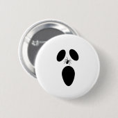 Badge Rond 5 Cm Face fantôme noir et blanc d'Halloween (Devant & derrière)