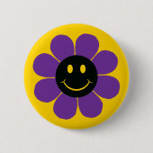 Badge Rond 5 Cm Face joyeuse de la puissance des fleurs (Devant)