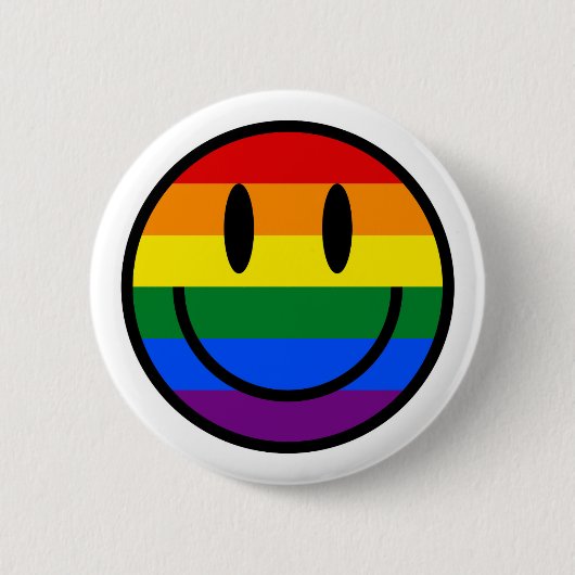 Badge Rond 5 Cm Face souriante arc-en-ciel (Devant)