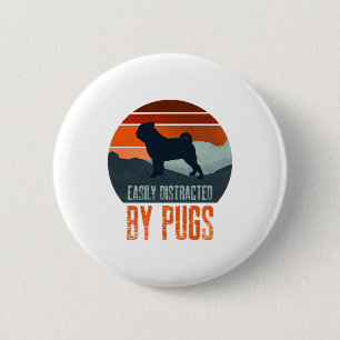 Badge Rond 5 Cm Facilement Distrait Par Carlins Chien Marchant