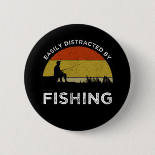 Badge Rond 5 Cm Facilement Distrait Par La Pêche