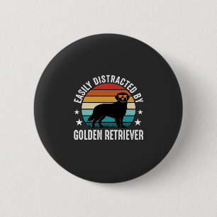 Badge Rond 5 Cm Facilement distrait par le coucher de soleil rétro