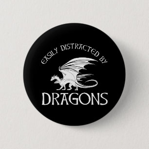 Badge Rond 5 Cm Facilement Distrait Par Les Dragons