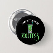 Badge Rond 5 Cm Facilement Distrait Par Les Mojitos (Devant & derrière)