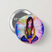 BADGE ROND 5 CM FAE MÉDITENT PIN (Devant & derrière)