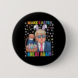 Badge Rond 5 Cm Faire à Pâques encore plus génial avec un lapin Tr