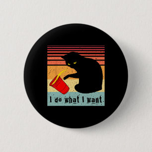 Badge Rond 5 Cm Faire Ce Que Je Veux Vintage Chat Rouge Coupe Drôl