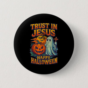 Badge Rond 5 Cm Faire Confiance à Jésus Mignon Halloween Vintage C