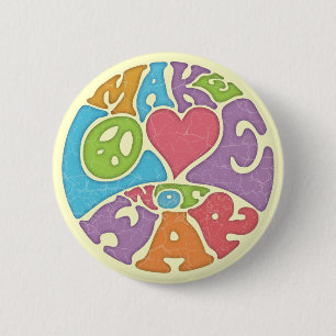 Badge Rond 5 Cm Faire de l'amour pas la guerre